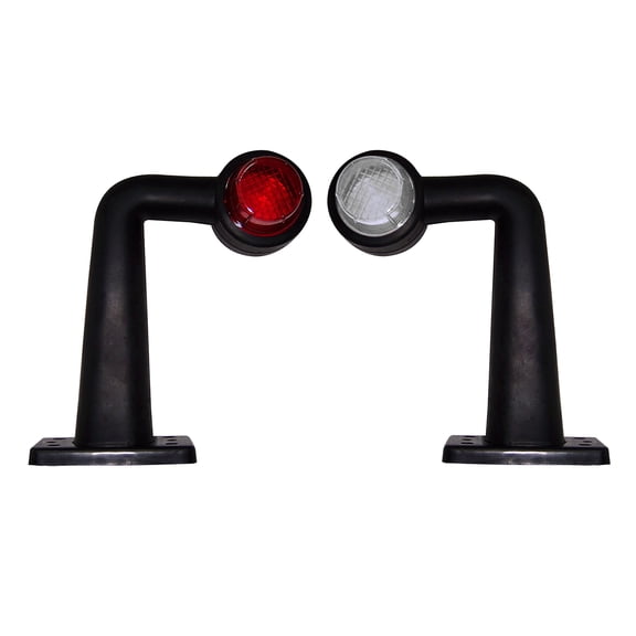 APSMOTIV 4 Pieces Side Marker Stalk Lights 90 Degree Indicator Outline Marker Lamp Suitable for Off-road Trailer Truck Car System Williams Horse Boxes Box Trailers Tipping and more (Red/Clear)