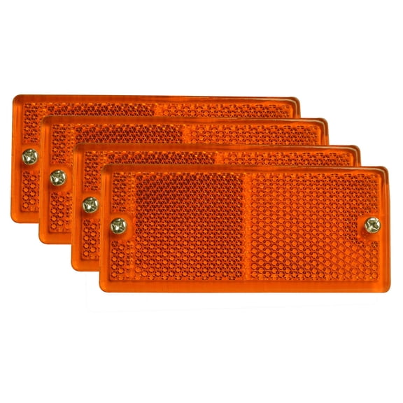 APSMOTIV 4X Amber Rear Side Marker Indicator Tail Reflector Truck Chasis Trailer