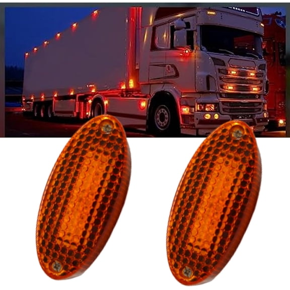 APSMOTIV 4pc Led Side Marker Light 12V Trailer Rv Marker Led Light Rectangular Led/Smd For Truck Trailer Rv Campervan Pickup Tractor Suv Shockproof Amber Universal Fit