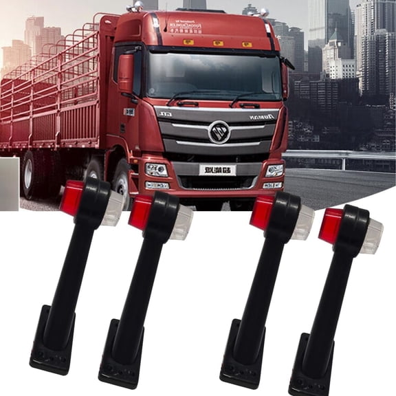 APSMOTIV 6 SMD Side Rubber Stalk Marker Light Red/Amber Outline Lamp 12v Compatible for Truck Caravan Kenworth Peterbilt Freightliner Western Star Trucks Semi Trailers