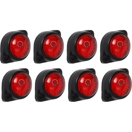 APSMOTIV 8-Pack Round LED Front Rear Side Marker Clearance Lights Indicator for RV Camper Motorhome Truck Trailer 24V Side Marker