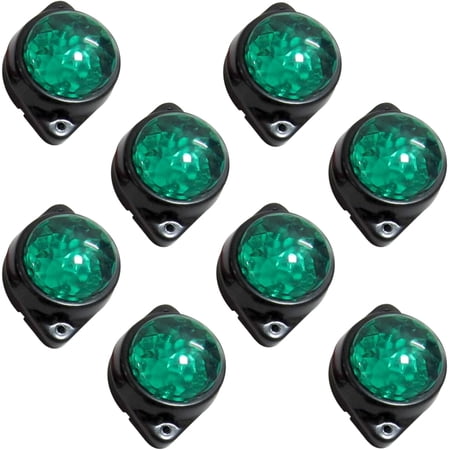 APSMOTIV 8 Pcs Mount Green LED Rear Side Marker Indicator Lights for Trucks, Traile,Cab Marker, RV Marker,Marine Led Light for Boats,Taillight Brake Stop Lamp12V