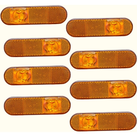 APSMOTIV 8pc Led Side Marker Light 12V Trailer Rv Marker Led Light Rectangular Light Led/Smd For Truck Trailer Rv Campervan Pickup Tractor Suv Shockproof Amber Universal Fit