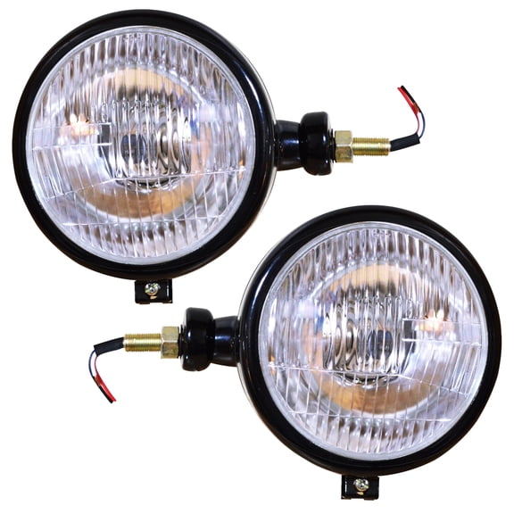 APSMOTIV Black tractor headlight restoration Assemblies Head lamp Lights with 12v Bulbs Replacement for Mahindra Tractor 275 575 485 475 Etc