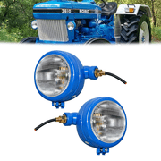 APSMOTIV Blue Tractor Headlights with 12V Bulbs, Compatible with David Brown 700 800 900 1200 1400, Massey Ferguson 35 35X 65, Case IH