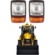 APSMOTIV Headlight Assembly Amber/Clear Lens headlamp with 12v Bulbs Compatible for JCB 2CX 3C 3XC 4CX Backhoe Loaders Telehandlers 700/38400