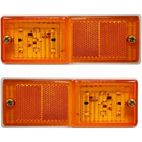 APSMOTIV LED Side Marker Lamp Set with Reflex Reflector 9 Super Bright LEDs for Truck and Trailers 12 set of 2 Piece Volts Amber Color