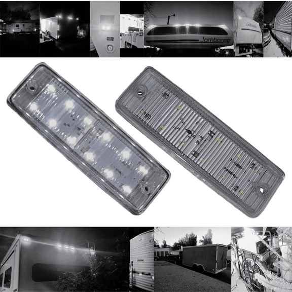 APSMOTIV LED Side Marker Light Set 12 Super Bright LEDs for Truck Trailers Lorries Bus and Other Commercial Vehicles 24v - Clear