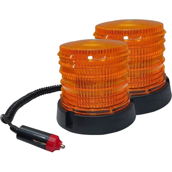 APSMOTIV LED Warning Flash Beacon Lights with Magnetic Compatible for Truck Tractor Golf Carts UTV Car Bus (12v, Amber)