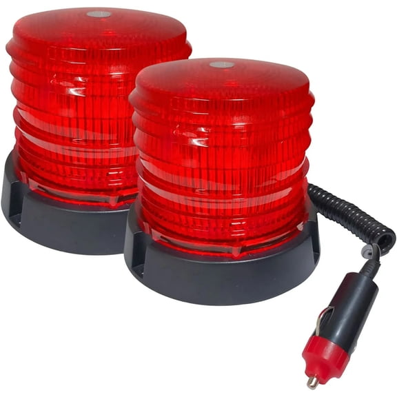 APSMOTIV LED Warning Flash Beacon Lights with Magnetic Compatible for Truck Tractor Golf Carts UTV Car Bus (12v, Red)