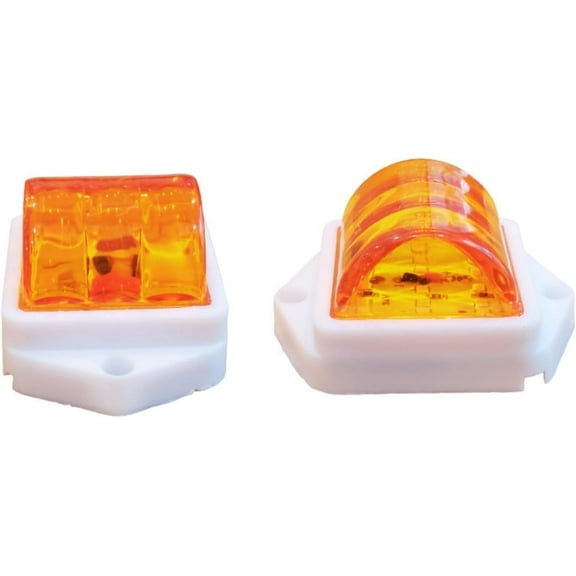 APSMOTIV Led Marker Light 12v Amber LED Clearence Light Front Rear Side Marker Indicators Light for Truck Car Bus Trailer Van Caravan Boat, Taillight Brake LED Side Marker Lights 2-Pack