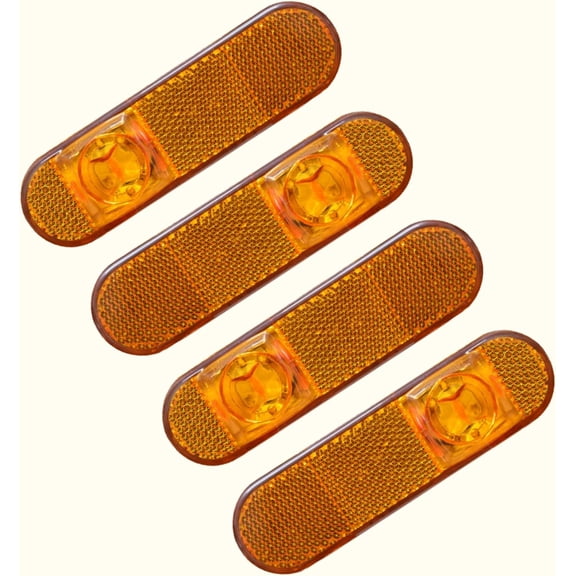 APSMOTIV Led Marker Light 12v Amber LED Clearence Light Front Rear Side Marker Indicators Light for Truck Car Bus Trailer Van Caravan Boat, Taillight Brake LED Side Marker Lights 4-Pack
