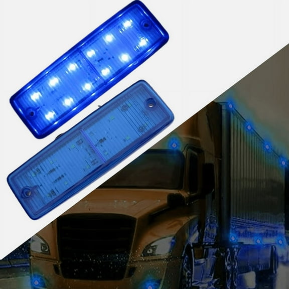 APSMOTIV Led Side Marker Light 12V Blue Trailer Rv Marker Led Light Rectangular Led Side Marker Light Led/Smd Clearance Lamp For Truck Trailer Rv Campervan Pickup Suv Shockproof Universal Fit