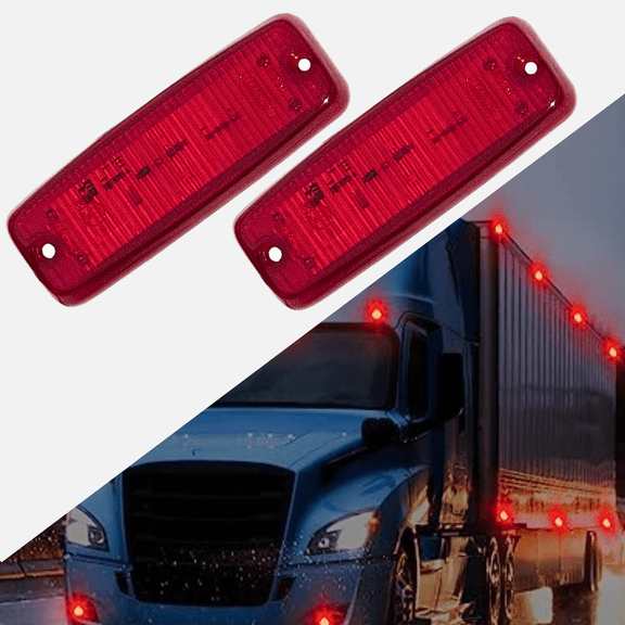 APSMOTIV Led Side Marker Light 12V Trailer Rv Marker Led Light Rectangular Led Side Marker Light Led/Smd Clearance Lamps For Truck Trailer Rv Campervan Pickup Tractor Suv Shockproof Red Universal Fit