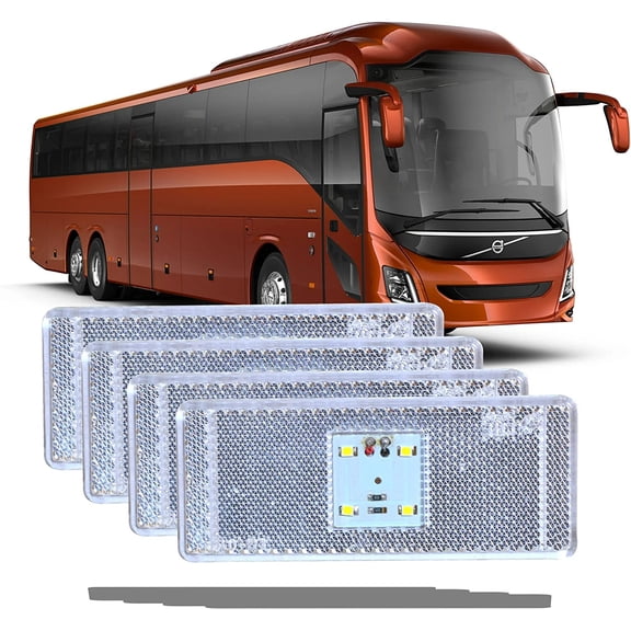 APSMOTIV Lite Green Super Bright LED Side Indicator Flasher Lights Parking Lamp Taillights Assembly Set of 4 Pieces Replacement for Universal For Bus Trucks Trailers Semi-Trailer Dump Truck (12 Volt)