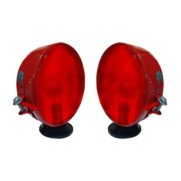 APSMOTIV Lollipop Indicator Tractor Butler 1518 Light Set with Red Housing Suitable Ford 2000 2600 3000 3600 4000 4600 5000 | Leyland Middleweight and Heavyweight (Red/Red)