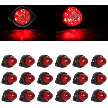 APSMOTIV Pack of 18 LED MARKER LIGHTS TRAILER, 12V Waterproof Trailer Marker Light Red chicken lights for semi trucks freightliner cargo Marker lights Universal Fit