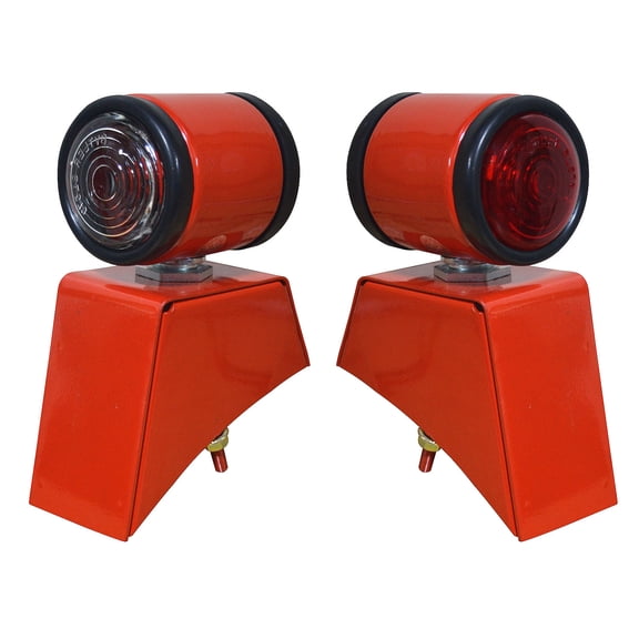 APSMOTIV Pair Of Side Indicator Lamp Flasher Lights provides more detail on the function of the lights. with 12v Bulbs and Brackets Suitable for Massey Ferguson Case IHC Nuffield Tractors