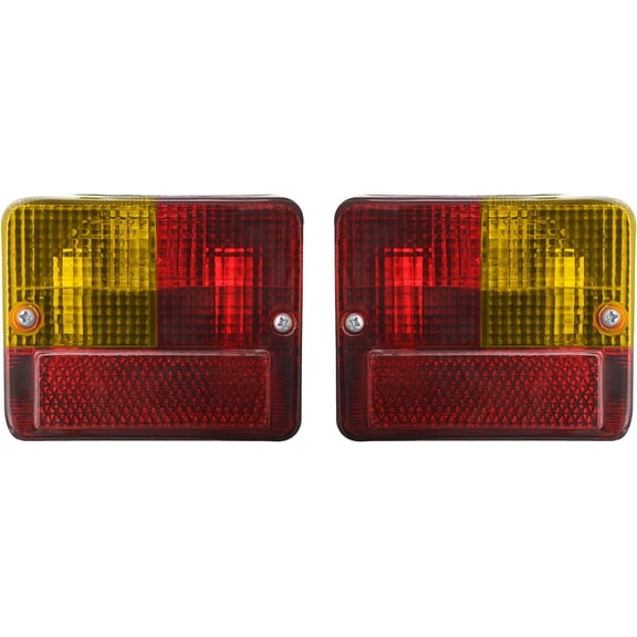 APSMOTIV Pair of Turn Signal Assembly Halogen Rear Combination Light tractor fender lights flat base with 12v Bulbs Suitable for Universal Vehicles