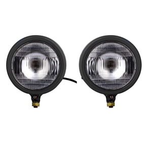 APSMOTIV Plough Tractor Lamps Light Set (2Pcs) Black with Bulb 12v