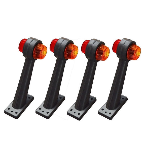 APSMOTIV Stalk Side Marker Lamp Truck Trailer Chassis Camper Caravan Lens Ambar and Red - Set of 4- Perfect for Truck Caravan Kenworth Peterbilt Freightliner Western Star Trucks Semi Trailers