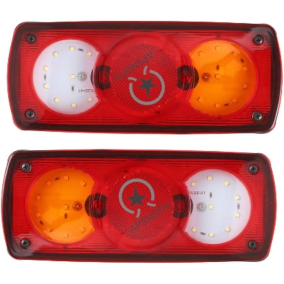 APSMOTIV Universal Tail Lights 24V 39 LED Real Tail Lights Waterproof, Trailer Lights with Reverse Turn Signal Brake Trailer Light Truck, Boat Trailer Lights For UTV UTE RV Camper Pickup 2-Pack