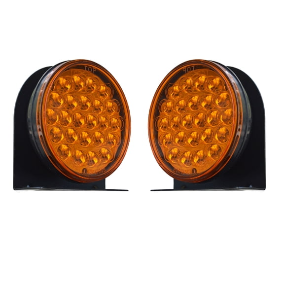 APSMOTIV Upgrade Your Vehicle Lighting with Lite Green Pair of Amber LED Super Bright Turn Signal Assembly Suitable for ATV |Trucks| Tractor | Golf Carts | UTV | UTV | Trailers | Cars and Buses (24v)