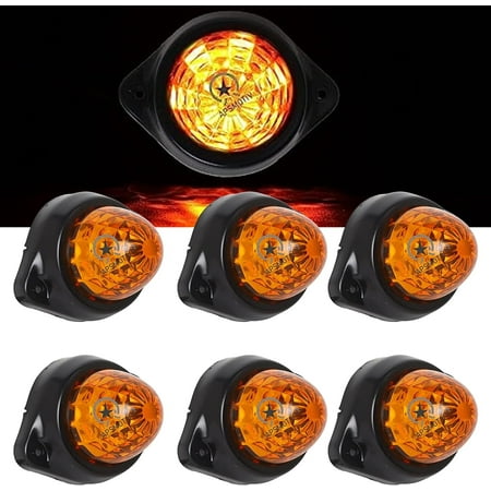 APSMOTIV led marker lights trailer, 24V Waterproof Trailer Marker Light Amber chicken lights for semi trucks freightliner cargo Marker lights Universal Fit | Pack of 6