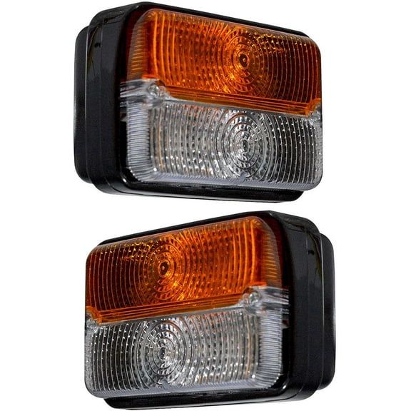 APSMOTIV turn signal assembly Lights Blinker Front Side Indicator Lamp Light Assembly set with bulb For Massey Ferguson Deutz Fahr Tractor 1673840M91 1673841M91 1678580M91 1678840M91