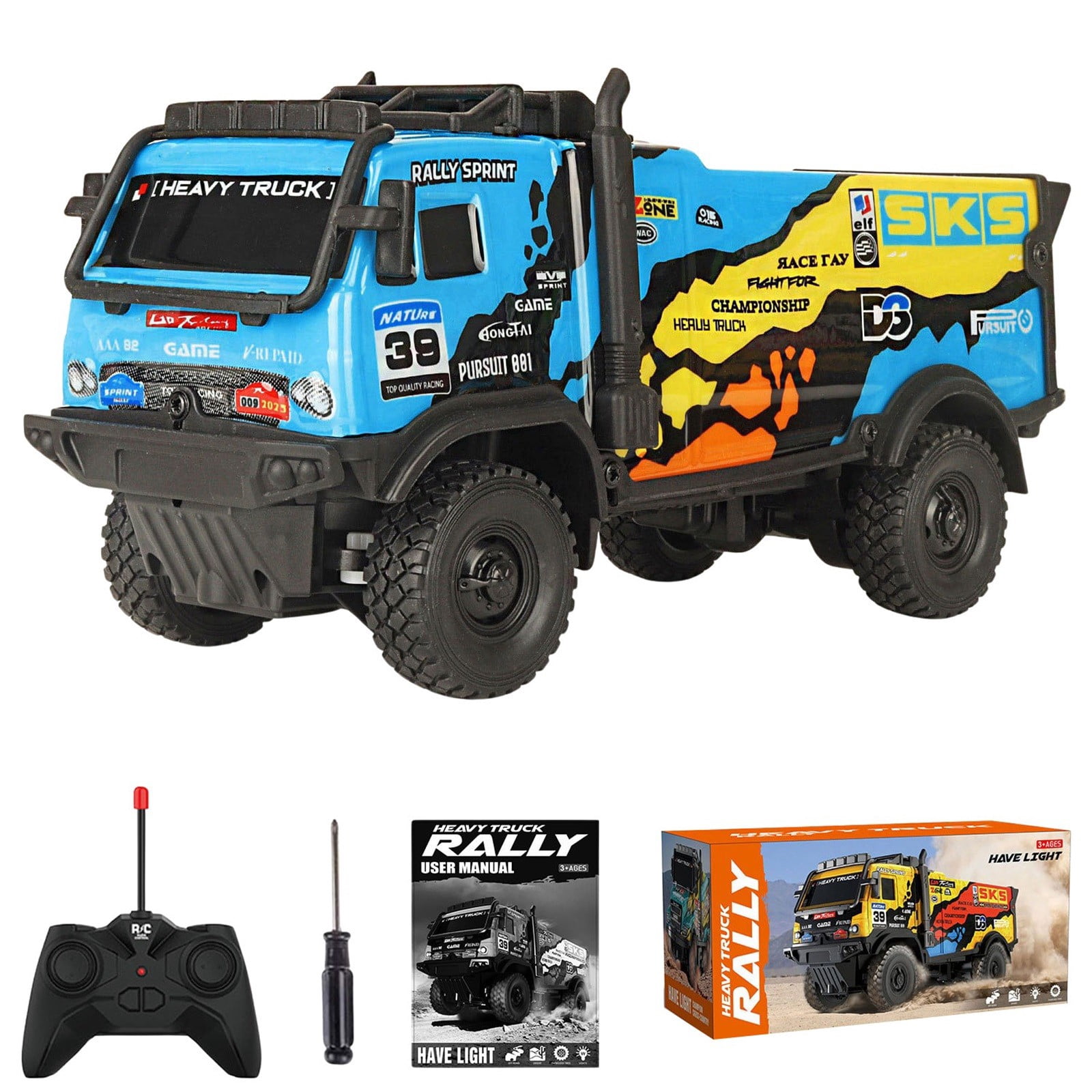 APSNB Remote Control Off-Road Rally Truck, 1:18 Scale 4WD RC Car with ...