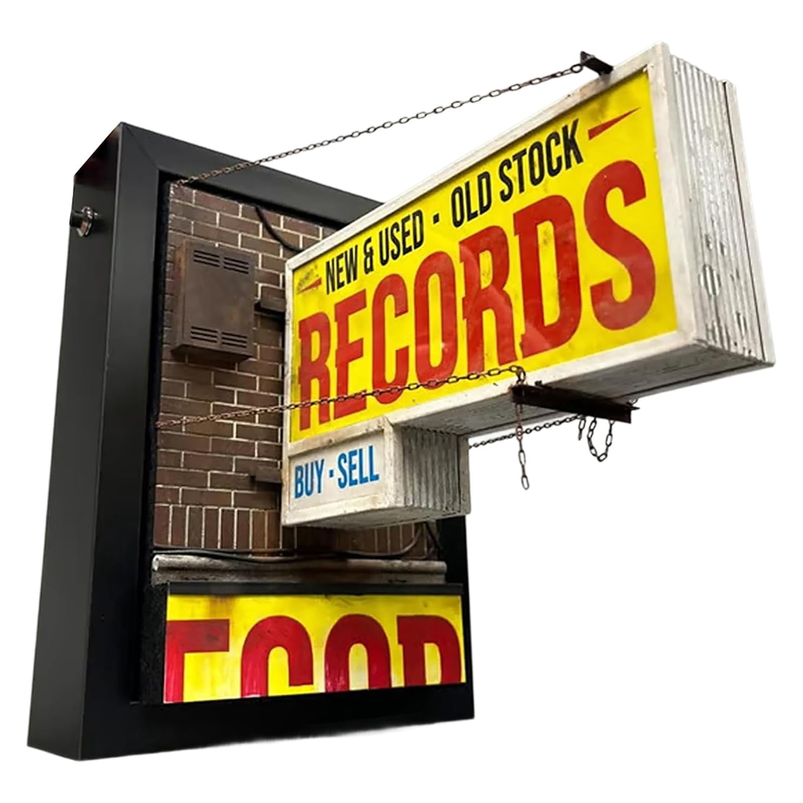 Record High Sign APSNB Retro Record Store Wall Light, Yellow Eye-Catching Sign For Music ...