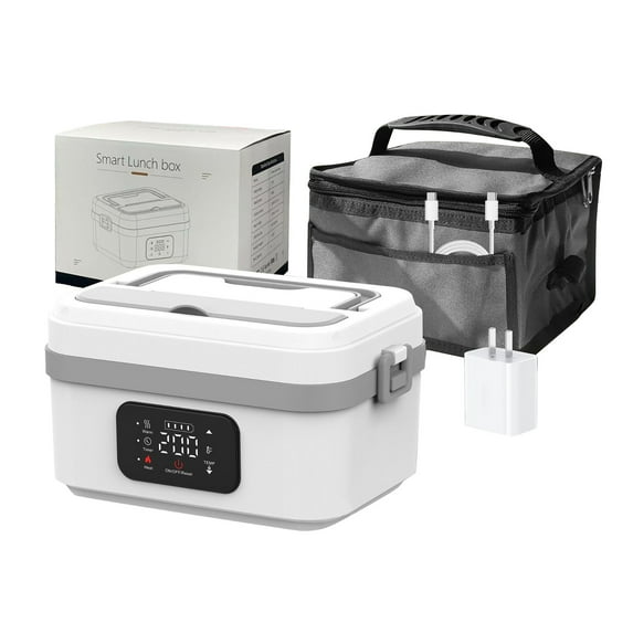 Cordless Electric Lunch Box For Adults, 16000mAh Rechargeable Self-Heating Lunch Box Food Warmer With Timer & Adjustable Heating, 34oz/1L Container With Insulat