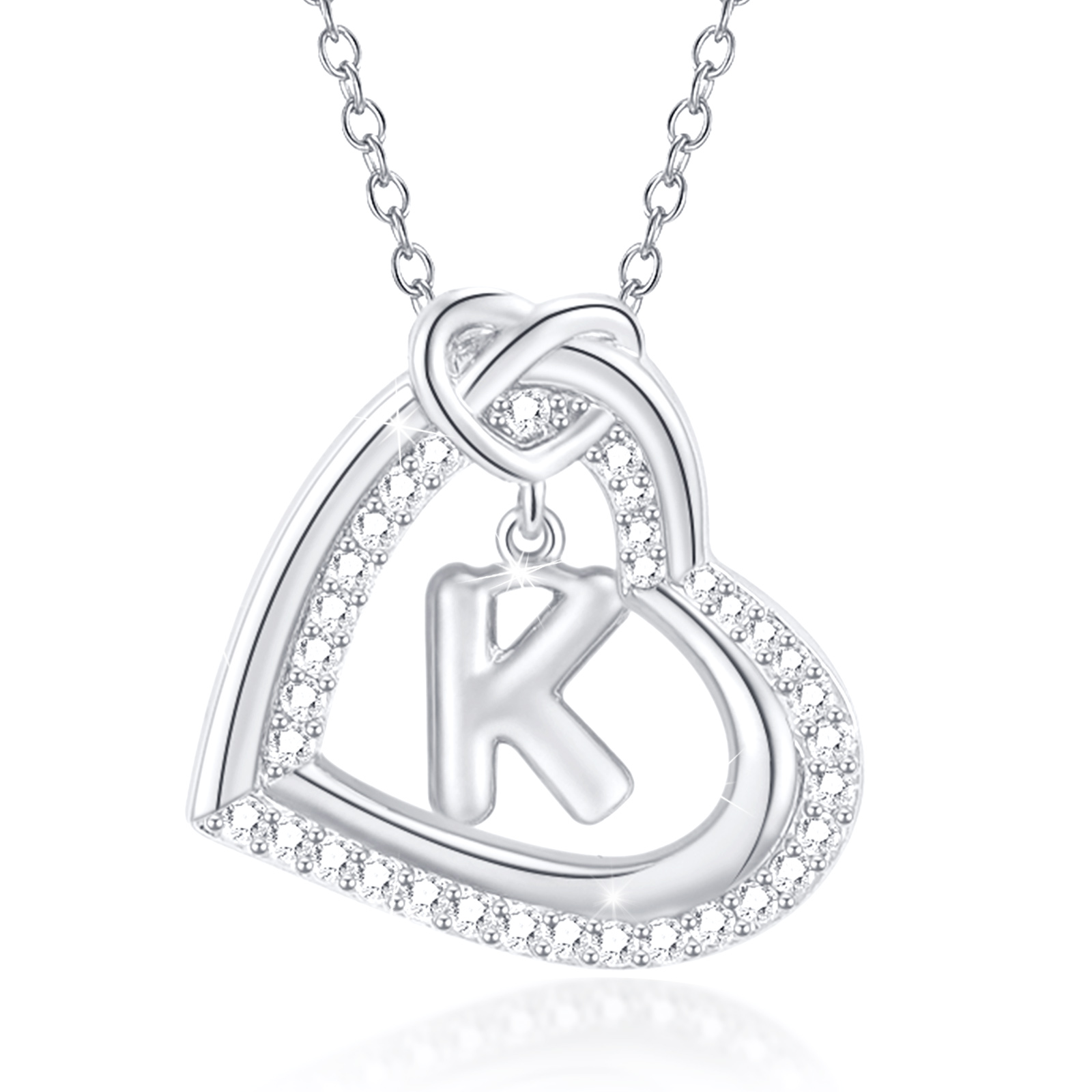 Collana Iniziale 26 Lettere In Argento 925 Sterling - Ciondolo Lettera Maiuscola, Placcato Platino, Catena Regolabile 45+5 Cm, Scegli Colore E Lettera