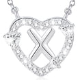 thumbnail image 1 of WEDDINEN S925 Sterling Silver Plated Love Heart Initial Necklaces for Women Girls CZ Letter X Pendant Chain Stuff Accessory Birthday Easter Basket Stuffers Jewelry Gifts Teen Adults Girlfriend Kids, 1 of 6
