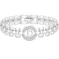 thumbnail image 1 of APSVO 18K White Gold Plated Initial Charm Bracelets for Women Cubic Zirconia Watch Bangle Silver Letter D Chain Bracelet Birthday Graduation Jewelry Gifts Her Mom Girlfriend Teen Ideas, 1 of 6