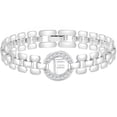 thumbnail image 1 of APSVO 18K White Gold Plated Initial Charm Bracelets for Women Cubic Zirconia Watch Bangle Silver Letter F Chain Bracelet Birthday Graduation Jewelry Gifts Her Mom Girlfriend Teen Ideas, 1 of 6