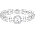 thumbnail image 1 of APSVO 18K White Gold Plated Initial Charm Bracelets for Women Cubic Zirconia Watch Bangle Silver Letter R Chain Bracelet Birthday Graduation Jewelry Gifts Her Mom Girlfriend Teen Ideas, 1 of 6