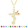 thumbnail image 1 of APSVO 18K Gold Plated Butterfly Cross Necklaces for Women Girls January Birthstone Pendant Chain with Red Garnet Birthday First Communion Graduation Mothers Day Jewelry Gifts Teen Her Mom Kids, 1 of 8