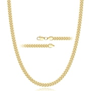 APSVO 18K Gold Plated Chains for Men Women 3mm Cuban Curb Link Necklace Birthday Christmas Jewelry Gifts Teen Stocking Stuffers 20 Inch