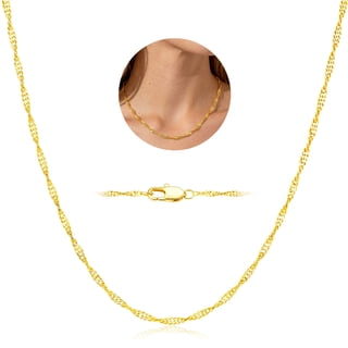 APSVO 18K Gold Plated Chains for Women Girls 2mm Cuban Necklace Fashion Accessories Prom Birthday Christmas Jewelry Gifts Her Adults Wife Mom Stocking Stuffers for Kids Ideas 16/18/20/22 Inch