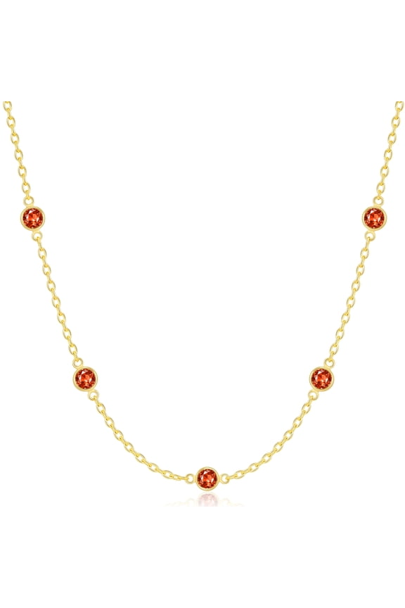 Birthday Gifts for 6 7 8 9 10 11 12 13 14 15 16 17 18 Year Old Age Girls Kids Ideas 18K Gold Plated Choker Necklaces Chain Jewelry July Birthstone with Red Ruby
