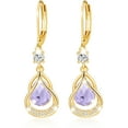 thumbnail image 1 of APSVO 18K Gold Plated Drop Earrings for Women Hypoallergenic June Birthstone Dangle Earrings with Purple Alexandrite Birthday Christmas Jewelry Gifts Teen Girls Stocking Stuffers Kids, 1 of 6