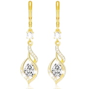 APSVO 18K Gold Plated Drop Earrings for Women Girls April Birthstone Earrings with CZ Crystal Birthday Graduation Jewelry Gifts Teen Mom Female Girlfriend Wife Adults Kids Age Ideas