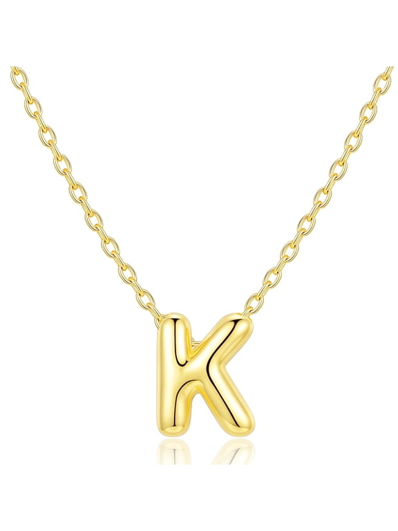 18K Gold Plated Initial Necklace for Women Letter K Pendant Chain Birthday Graduation Jewelry Gifts Teen Mom Her Wife Female Lady Daughter Age Ideas