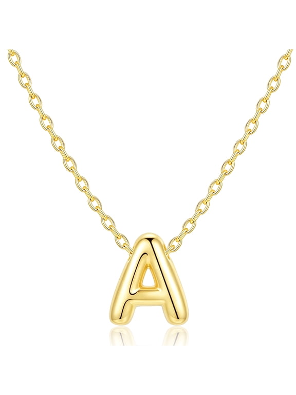 18K Gold Plated Initial Necklace for Women Letter A Pendant Chain Fahsion Stuff Accessories Birthday Christmas Jewelry Gifts Teen Stocking Stuffers Adults Age Ideas