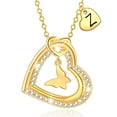 thumbnail image 1 of APSVO 18K Gold Plated Love Heart Initial Butterfly Necklaces for Women Girls CZ Bubble Letter Z Pendant Birthday Graduation Mother's Day Jewelry Gifts Ideas Mom Teen Kids Girlfriend Wife Daughter Age, 1 of 7