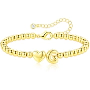 Birthday Christmas Jewelry Gifts for Women Teen Girls Stocking Stuffers Kids Ideas 18K Gold Plated Love Heart Letter Initial H Bracelets
