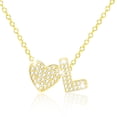 thumbnail image 1 of APSVO 18K Gold Plated Love Heart Initial Necklaces for Women Girls CZ Letter L Pendant Chain Birthday Graduation Jewelry Gifts Teen Her Mom Girlfriend Wife Female Daughter Kids Age Ideas, 1 of 7