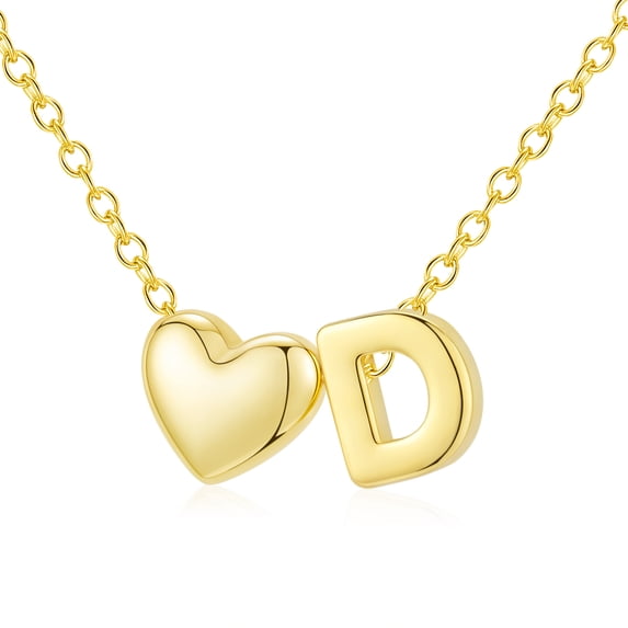 APSVO 18K Gold Plated Love Heart Initial Necklaces for Women Girls Letter D Pendant Chain Birthday Graduation Jewelry Gifts Teen Mom Her Wife Kids Female Lady Daughter Age Ideas