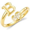 thumbnail image 1 of APSVO 18K Gold Plated Love Heart Initial Rings for Women Girls Stackable Non Tarnish Knuckle CZ Letter B Ring Wedding Birthday Graduation Mothers Day Jewelry Gifts Teen Mom Wife Her Kids Age Ideas, 1 of 7